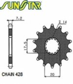 SunStar 226-16 - звезда передняя YAMAHA DT 125R 1993-2006 (JTF558.16) (цепь 428, 16 зубьев)