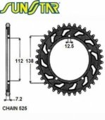 Звезда задняя SunStar SUNR1-4483-42