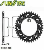 Звезда задняя SunStar SUNR1-4386-45