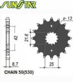 SunStar SUNF511-17 - звезда передняя (ведущая) для мотоциклов SUZUKI GSX-R 1000/1300, TL 1000 (JTF513.17), САНСТАР под 530 цепь, 17 зубьев 