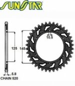 Звезда задняя SunStar SUNR1-3541-48