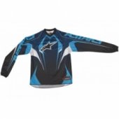 Кроссовая футболка (джерси) детская Alpinestars Youth Racer Black-Blue-White XL