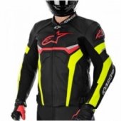 Мотокуртка Alpinestars CELER кожа Black-Red-Yellow fluo 52