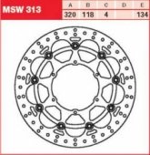 Диск тормозной LUCAS MSW313