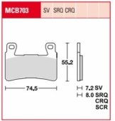 Комплект дисковых тормозных колодок Lucas MCB703SV для мотоцикла для агрессивной езды