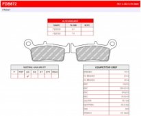 Колодки тормозные дисковые FERODO FDB672AG