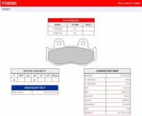 Колодки тормозные дисковые FERODO FDB382P