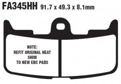 Колодки тормозные дисковые EBC FA345HH