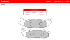 FERODO FE FDB2242P - комплект дисковых тормозных колодок Honda CRF 250 L (2013-2016)/HONDA CRF 250 M (2013-2016) 