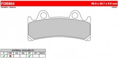 FERODO FDB864ST - комплект тормозных колодок Ferodo Sintergrip (Road)