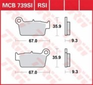 TRW LUCAS MCB739RSI - колодки тормозные дисковые KAWASAKI KXF 250 2004-, KLX 450 2007-, KXF 450 2004-, KXE 450 2010-, SUZUKI RMZ 250 2004-, RMZ 450 2005-, YAMAHA YZ 125 2003-, WR 250 2008-2014 YZ 250 2002-, WR / YZ 450 2003-