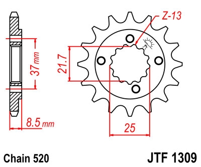 Звезда передняя JT Sprockets JTF1309.13