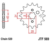 Звезда передняя JT Sprockets JTF569.17