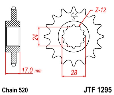 Звезда передняя JT Sprockets JTF1295.13