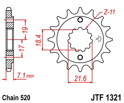 Звезда передняя JT Sprockets JTF1321.14