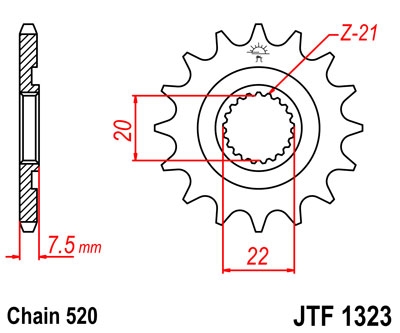 Звезда передняя JT Sprockets JTF1323.13