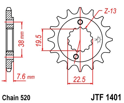 Звезда передняя JT Sprockets JTF1401.15