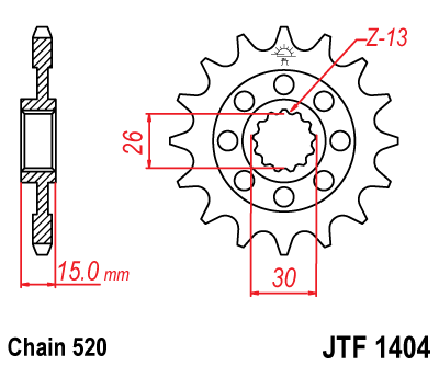 Звезда передняя JT Sprockets JTF1404.15