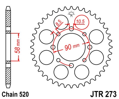 Звезда задняя JT Sprockets JTR273.33