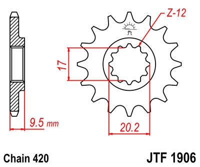 Звезда передняя JT Sprockets JTF1906.15