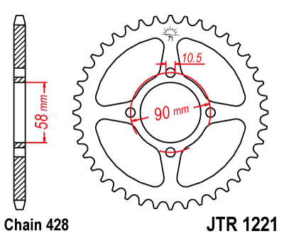 Звезда задняя JT Sprockets JTR1221.44