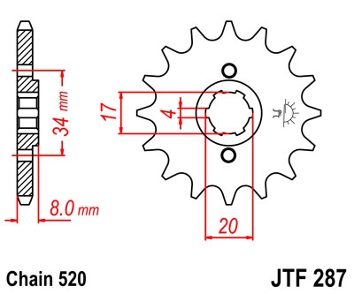 Звезда передняя JT Sprockets JTF287.13