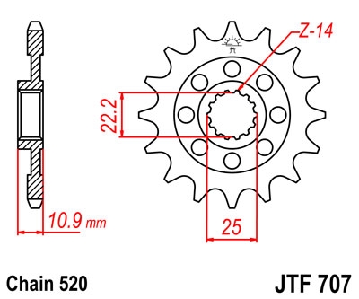 Звезда передняя JT Sprockets JTF707.15