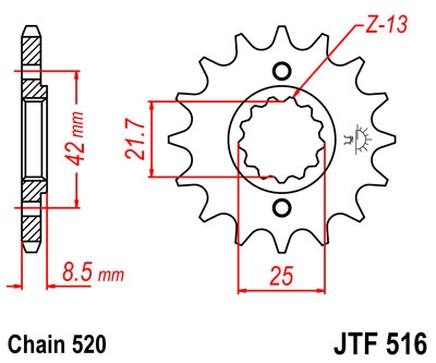 Звезда передняя JT Sprockets JTF516.16RB