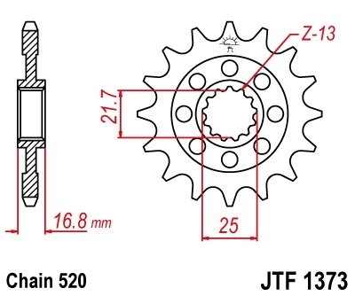 Звезда передняя JT Sprockets JTF1373.17