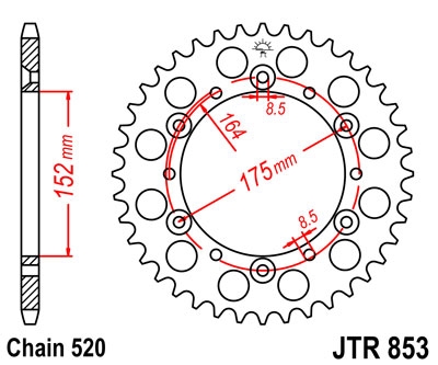 Звезда задняя JT Sprockets JTR853.43