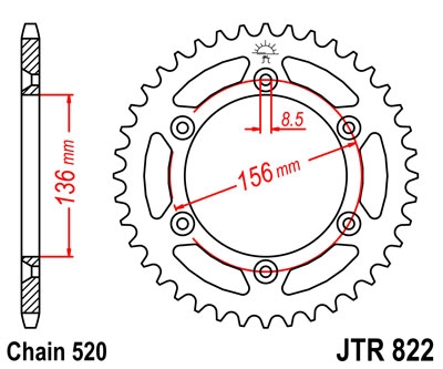 Звезда задняя JT Sprockets JTR822.45