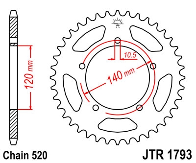 Звезда задняя JT Sprockets JTR1793.45