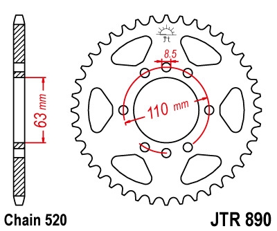 Звезда задняя JT Sprockets JTR890.45