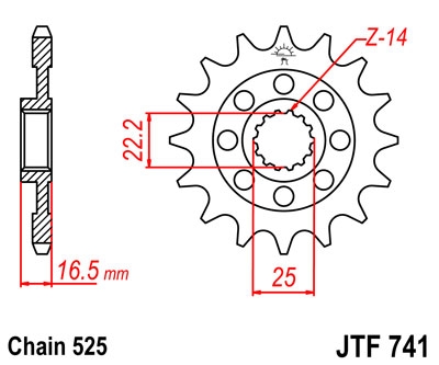 Звезда передняя JT Sprockets JTF741.15RB