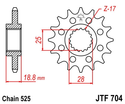 Зірка передня JT Sprockets JTF704.16RB