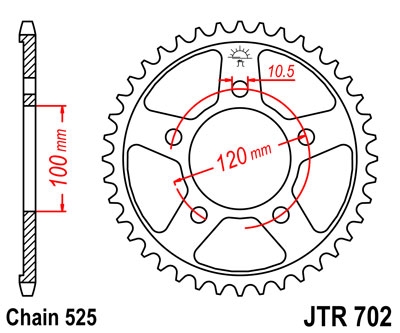 Звезда задняя JT Sprockets JTR702.44