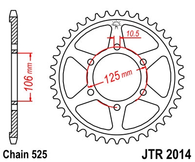 Звезда задняя JT Sprockets JTR2014.50