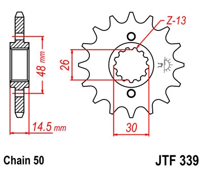 Звезда передняя JT Sprockets JTF339.18RB