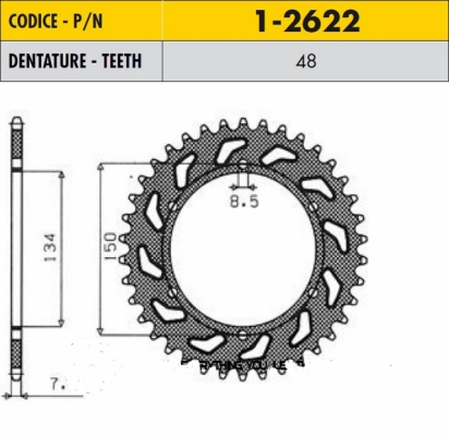 Звезда задняя SunStar SS 1-2622-48