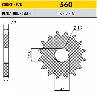 Звезда передняя SunStar SS 56017