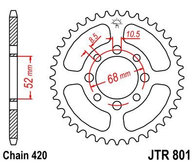 Звезда задняя JT Sprockets JTR801.37