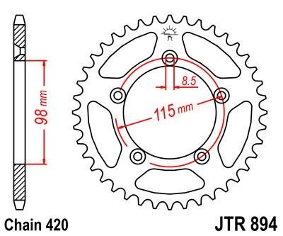 Звезда задняя JT Sprockets JTR894.46