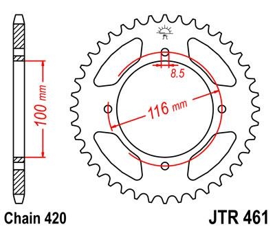 Звезда задняя JT Sprockets JTR461.50