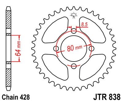 Звезда задняя JT Sprockets JTR838.45ZBK