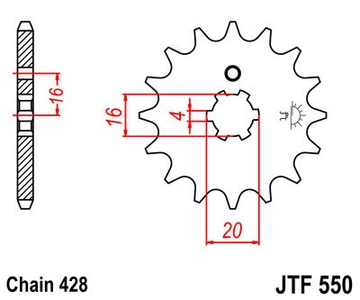 Звезда передняя JT Sprockets JTF550.15