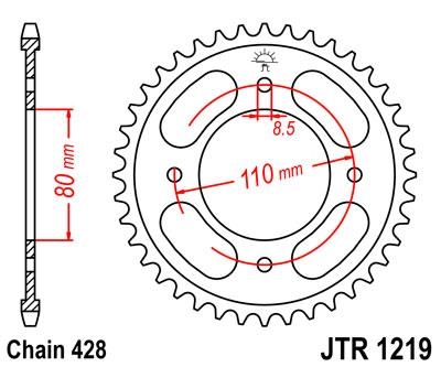 Звезда задняя JT Sprockets JTR1219.42