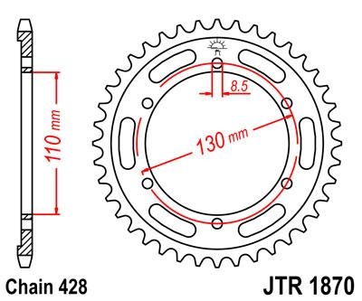 Звезда задняя JT Sprockets JTR1870.44