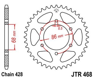 Звезда задняя JT Sprockets JTR468.46