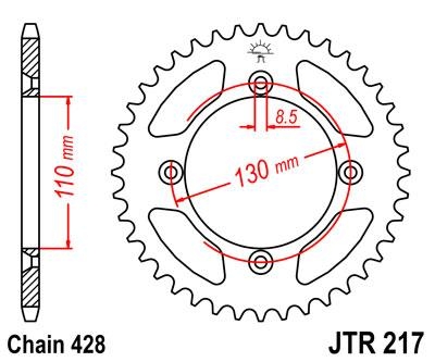 Звезда задняя JT Sprockets JTR217.50