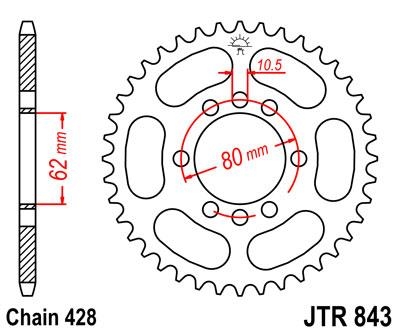 Звезда задняя JT Sprockets JTR843.50